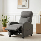 Massage Recliner Chair, Recliner Sofa Fabric for Adults, Recliners Home Theater Seating with Lumbar Support, Reclining Sofa Chair for Living Room, Greige