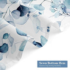 MitoVilla Blue Spring Floral Shower Curtain, Modern Plants Botanical Fabric Cloth Shower Curtains for Chic Elegant Bathroom Decor, Summer Watercolor Eucalyptus Leaf, 72x72