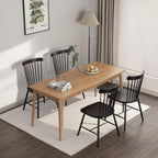 Dining Chairs Set of 4, Windsor Dining Chairs, Spindle Back Wooden Chair for Kitchen and Dining Room, Dining Room Chairs, Windsor Chairs Set (Black)