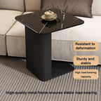 Bedside/Sofa Side Table – Two-Tier Micro-Crystalline Stone Table (Suitable as Living Room Corner Table or Bedroom Nightstand)