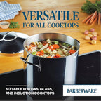 Farberware 50008 Classic Stainless Steel Stock Pot/Stockpot with Lid - 12 Quart, Silver