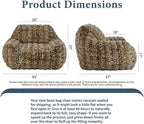Giant Bean Bag Chair,Oversized Plush Comfy Bean Bag Sofa for Adults and Kids,Ultra Soft Living Room Bedroom Game Room Bean Bags with Armrests-Leopard Brown