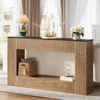 Tribesigns Modern Console Table, 55-Inch Wood Entryway Table with Storage, Narrow Long Sofa Table Behind Couch Table for Living Room, Foyer, Hallway, Brown