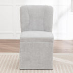 cinkehome Upholstered Dining Chairs Set of 4, Modern Kitchen Chairs with Padded Back, Armless Side Dining Room Chair with Metal Legs (Light Grey, Linen Fabric)