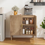 Sideboard Buffet Cabinet with Storage,Sideboard Buffet with Doors and Adjustable Shelf,Wooden Storage Cabinet, 31.3”W x 15.0”D x 30.6”H (Natural)