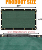 e.share 90% Heavy Duty Shade Cloth for Garden, 6 Ft X 8 Ft Sun Shades Outdoor Patio with Grommets for Plant Covers,Porch Screen,Pergola Shade Cover,Greenhouse,Green