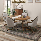 Chromcraft D7775 4pc Swivel Tilt Kitchen Dining Chair - Bronze-Chestnut | Premium Seating with Caster Wheels and Wooden Arms - Classic Rolling Comfort for Dining Room Elegance