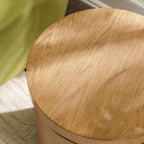 Walker Edison 2-Pack Maya Modern Solid Oak Wood Veneer Side Tables with Storage, 18 Inch, White Oak