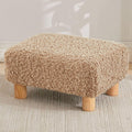 Small Foot Stool Ottoman, Sherpa Footstool Ottoman Foot Rest for Couch, Rectangle Footstools and Ottomans Small for Living Room, Entryway and Bedroom (Light Brown)