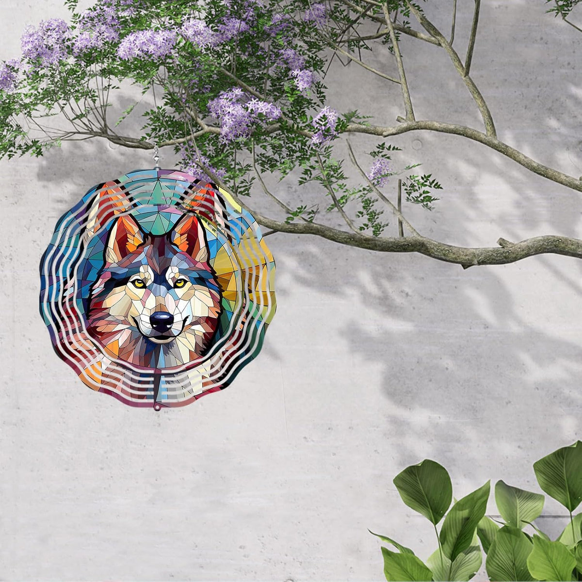 Husky Wind Spinner Pet Dog Memorial Gifts 3D Aluminum Metal Kinetic Hanging Wind Sculpture Spinners for Yard and Garden Indoor Outdoor Window Yard Art Garden Decoration 8 Inch (Husky 1)