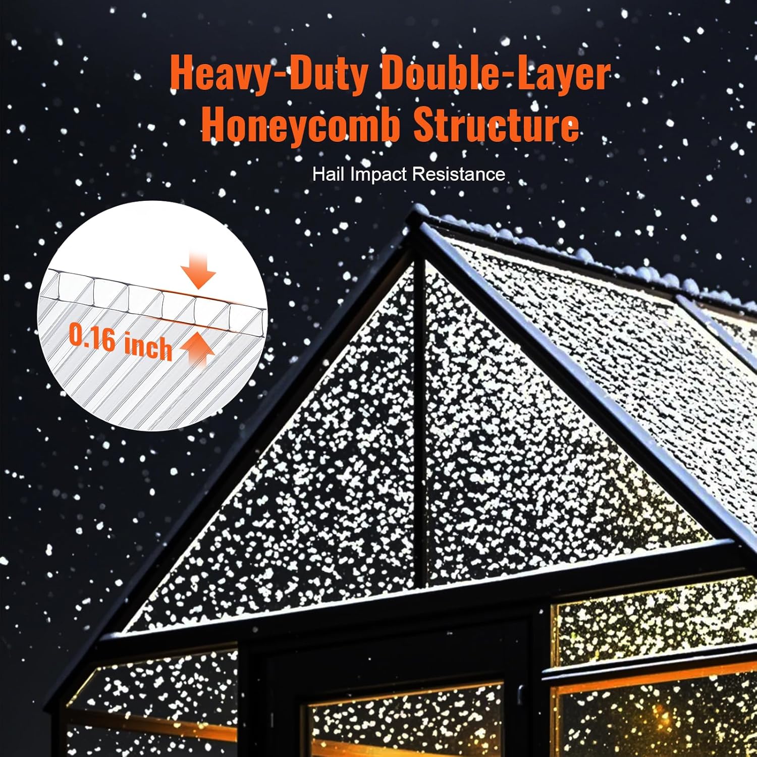 VEVOR 24 Pack Polycarbonate Greenhouse Panels, 2' X 4' X 0.16'' Roof Panels Sheets, Waterproof UV Protected Corrugated Plastic Roofing, Impact Resistance Clear Roofing Sheets for Greenhouse/Garden