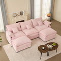 GOSUHI 108" U-Shaped Modular Cloud Couch, Deep Seat, Chenille Pink | Cloud Comfort, Couches for Living Room, Removable & Machine-Washable Covers, Movable Ottoman, Modular Sectional Sofa