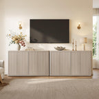 SICOTAS Buffet Cabinet with Storage Accent Sideboard with 4 Doors 66.3" Wide Fluted Credenza Modern Buffet Table Media Console Cabinet Entryway Cabinets for Living Room Kitchen Dining Room Hallway