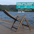 Folding Chair, Indoor & Outdoor Balcony, Patio Porch, Garden Lawn, Pool, for Comfortable Black Foldable Chairs, Portable Cozy Recliner, Metal Frame, Heavy Duty Durable