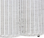 bali & pari Palm Bohemian White Scalloped Rattan End Table