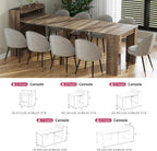 Transformer Folding Console Table for 2-9 People, Extendable Dining Table, Space Saving Dining Room Table for Apartments & Homes, Grey
