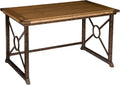 SEI FURNITURE Knightley Tilt Top Drafting Table - 51.5 inch Wide - Oak Wood Finish w/ Antique Brass, Brown