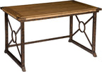 SEI FURNITURE Knightley Tilt Top Drafting Table - 51.5 inch Wide - Oak Wood Finish w/ Antique Brass, Brown