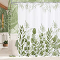 MitoVilla Sage Green Long Shower Curtain Set 72 x 78, Plant Leaves Fabric Shower Curtains 78 inch Long for Rustic Bathroom Decor, Chic Vintage Shower Curtain with Hooks