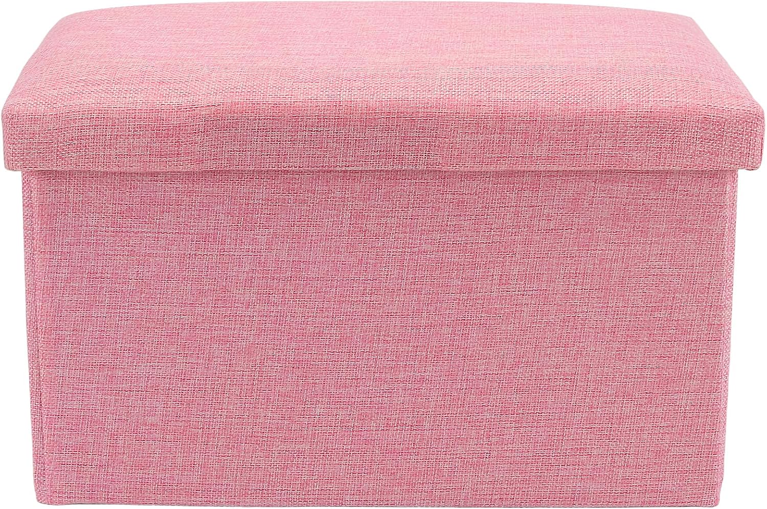HOZEON 3 Pack 15.7 x 9.8 x 9.10 Inches Folding Storage Ottoman, Pink Rectangle Footrest Seat, Multifunctional Foot Stool for Living Room, Office, Traveling, Fishing, Camping