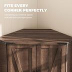 Dripex 71" Corner Cabinet Brown, Farmhouse Kitchen Pantry Cabinet with Doors Storage & Adjustable Shelves, Tall Corner Storage Cabinet with LED Light, Food Pantry for Living Room, Dining Room