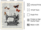 Poster Master Dictionary Art Poster - Sewing Machine Print - Sewing Art - Butterfly Art - Gift for Men, Women & Dressmaker - Chic Decor for Living Room, Bedroom or Office, 18x24 Unframed Wall Art