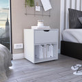 19.7-Inch High Nightstand End Table with Open Shelf ﻿,for Small Spaces