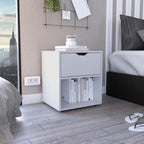 19.7-Inch High Nightstand End Table with Open Shelf ﻿,for Small Spaces