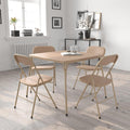 EMMA + OLIVER Tan Square Folding Card Table and Chairs Set for 4 Players | Lightweight, Easy Storage, Padded Top