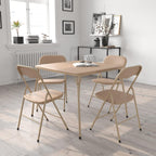 EMMA + OLIVER Tan Square Folding Card Table and Chairs Set for 4 Players | Lightweight, Easy Storage, Padded Top