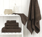 Cotton Paradise 6 Piece Towel Set, 100% Cotton Soft Absorbent Turkish Towels for Bathroom, 2 Bath Towels 2 Hand Towels 2 Washcloths, Brown Towel Set