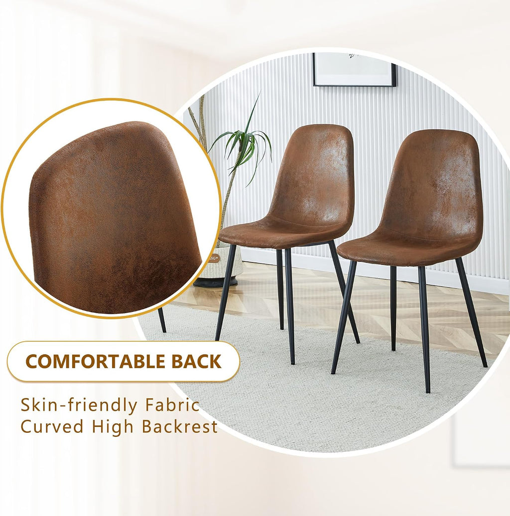 Round Dining Table Set for 4, Round Kitchen Dining Table and Chairs Set for 4,46.5" Modern Dining Room Table Set for 4 with Upholstered Chairs for Small Space Kitchen Office Cafe Apartment