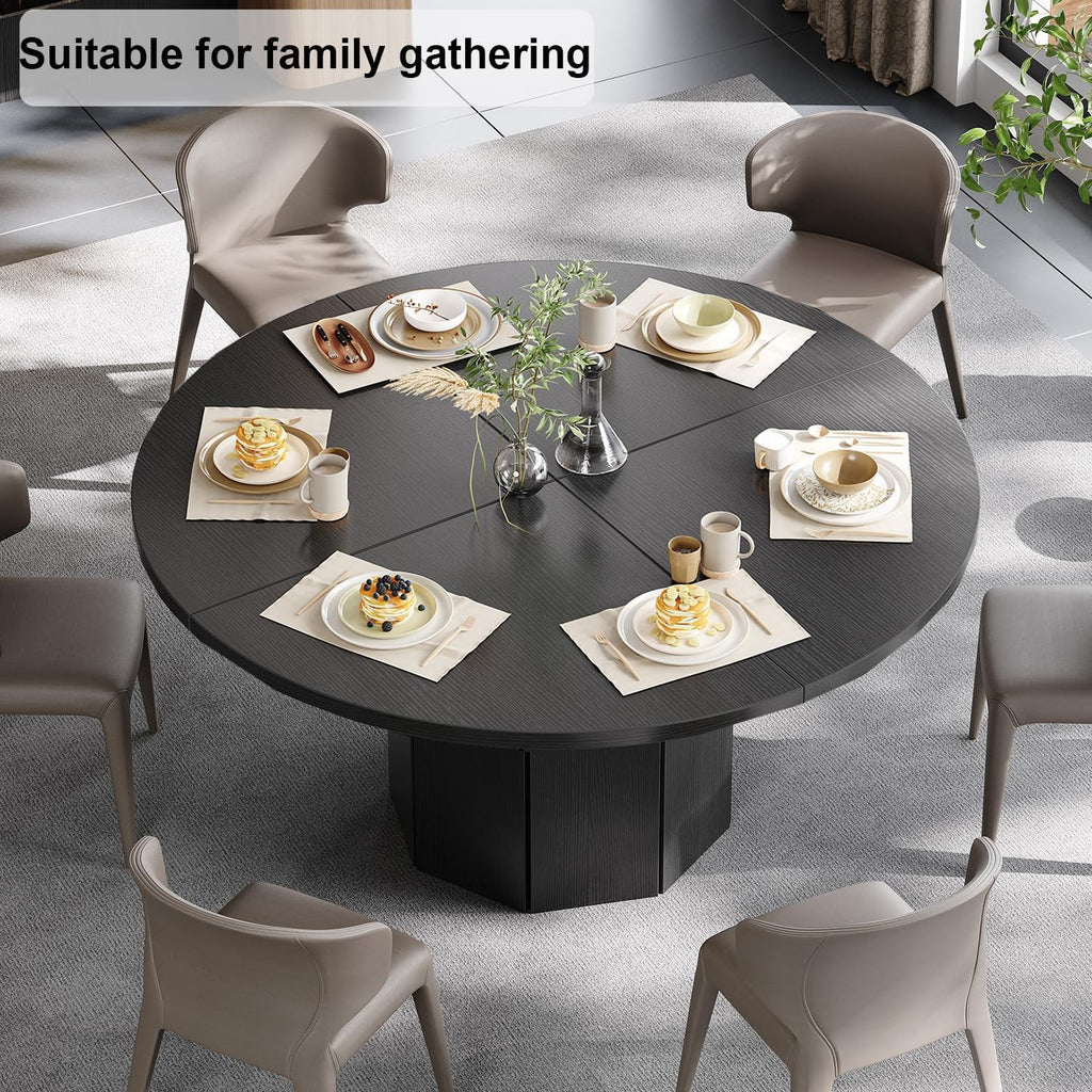 Large Round Foldable Table Top, 47.2-70.9'' inch Wood Table Top, Round Table Tops Folding Table No Legs, Replace Desktop for Indoor Outdoor Patio Table (B, 71in/180cm/5.9ft)