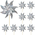 HOOSUN 10 Pack Reflective Pinwheels for Yard and Garden,Wind Spinners Outdoor Bird Scare Devices,Sparkly Windmills for Garden Decor Scare Birds Away Wind Spinners for Outside Patio Yard Lawn
