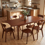 HNY Farmhouse Solid Wood Dining Chairs Set of 6, Mid Century Modern Armless Kitchen & Dining Room Chairs with Curved Back, 300 LBS Capacity, Walnut for Home, Apartment