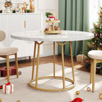 ONBRILL Round Dining Room Table, 47.24 Inch Kitchen Table for 4
