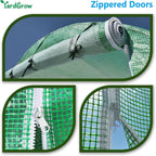 YardGrow Greenhouse Replacement Cover Larger Walk in Outdoor Plant Gardening Greenhouse, 2-Doors with 2 Mesh Windows, Frame Does NOT Included (10'x7'x7')