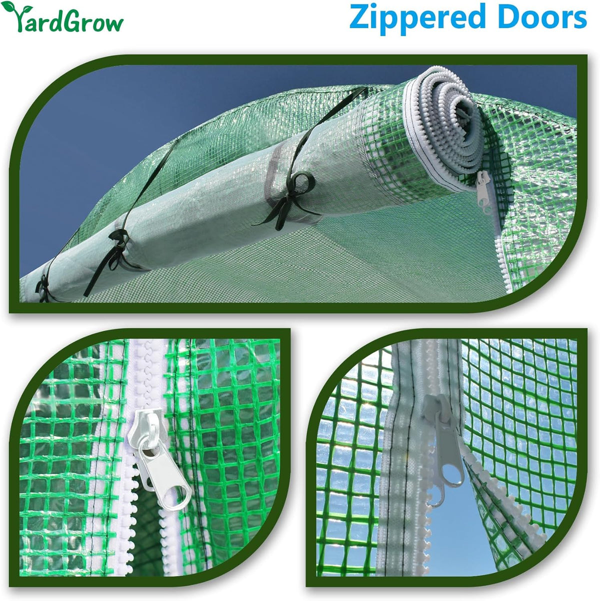 YardGrow Greenhouse Replacement Cover Larger Walk in Outdoor Plant Gardening Greenhouse, 2-Doors with 2 Mesh Windows, Frame Does NOT Included (10'x7'x7')