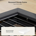 ADORNEVE Upholstered Cloud Bed Frame Queen with 5.9" Thick Headboard, Grey