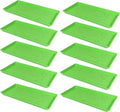SUNPACK 10" x 20" Heavy Duty Shallow Plastic Seed Starting Tray, Green, 1" (Pack of 10) - No Drainage Holes, Perfect for Greenhouses or Indoor Gardening