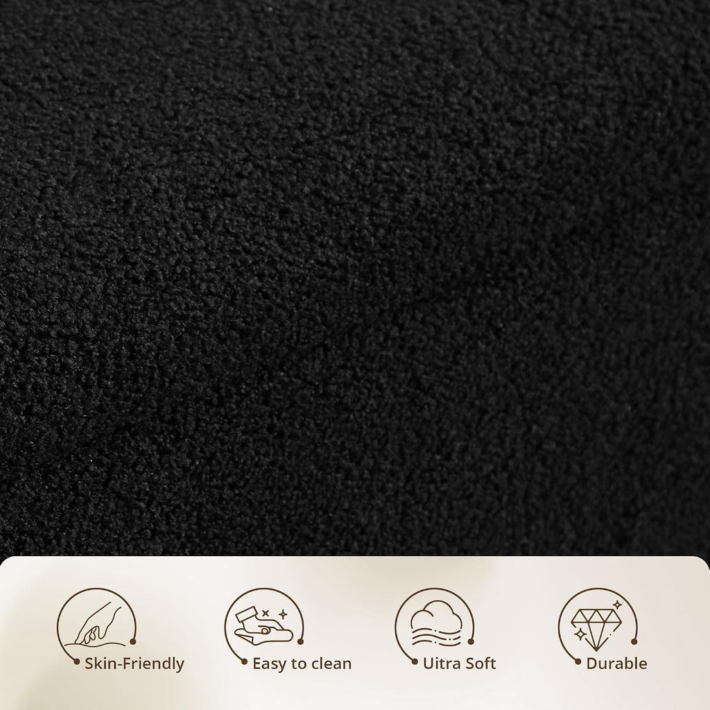 55'' Modern Storage Ottoman Benches | Walnut Wood Legs 26 Gallons Storage Space Fabric Upholstered Seating End of Bed for Bedroom for Livingroom Black