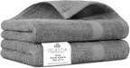 100% Cotton Hand Towel Set of 2, (16 x 28 inches) Sustainable, Soft, Highly Absorbent, Quick Drying, Combed Cotton Hand Towels Pack of 2 Ideal for Hotels, Spa, Bathroom, Dorm, Grey