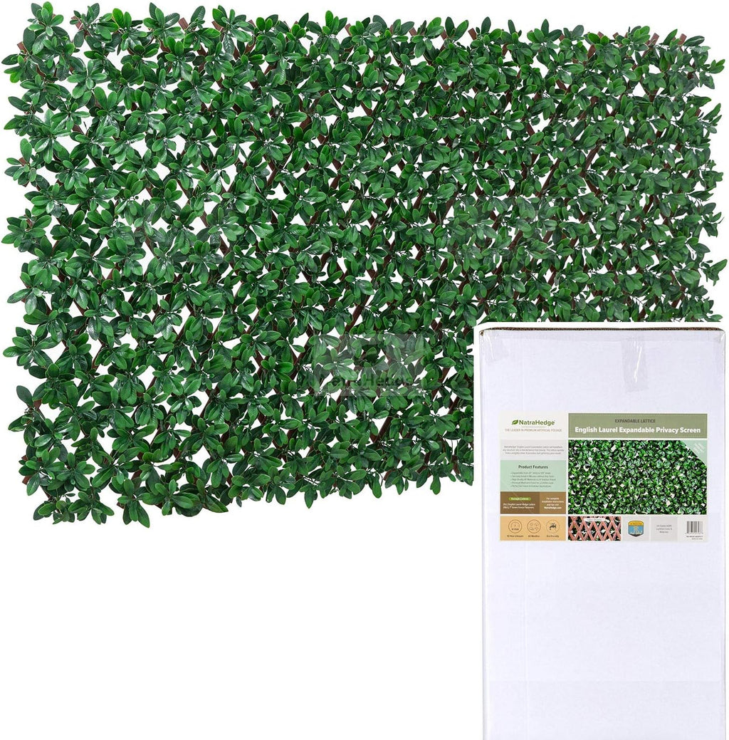 NatraHedge Artificial English Laurel Leaf Expandable Lattice Privacy Fence Screen