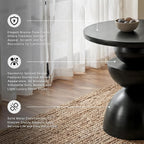 Signature Design by Ashley Kurtson Accent Table, Round Metal End Table with Contemporary Pedestal Base, Sculptural Geometric Decor for Living Room, Dark Bronze Finish, 23 Inch