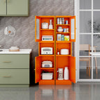 67" Tall Metal Storage Cabinet with 2 Doors & 3 Adjustable Shelves | Two-Way Opening Doors Bathroom Storage Cabinet,Easy To Clean Metal Pantry Cabinet