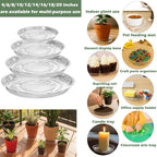 20 Packs 8 Inches Clear Plant Saucers for Indoor Outdoor Use Heavy Duty Plastic Plant Trays for Planter Bulk Flower Pot Drip Trays to Catch Water, 4 to 20 Inch, Round Transparent