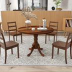 Giantex 39-Inches Round Rubber Wood Dining Table for 4 with Legs, 220 Lbs Capacity, Kitchen Table for Dining Room, Living Room, Restaurant, Dinner, Dinette (Walnut)