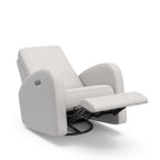 Storkcraft Santa Monica Power Recliner Swivel Glider, Steel Basketweave | GREENGUARD Gold Certified, CertiPUR-US Certified Foam, Effortless Electronic Power Recline, USB-A & USB-C Charger