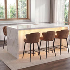71’’ Large Faux Marble Dining Table for 6 People, 37.4’’H Tall Modern Kitchen Island with LED Lights, Rectangle Kitchen Dining Table for Home
