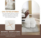 Zesthouse Square Pouf Ottoman Footstool, Modern Vanity Chair for Bedroom